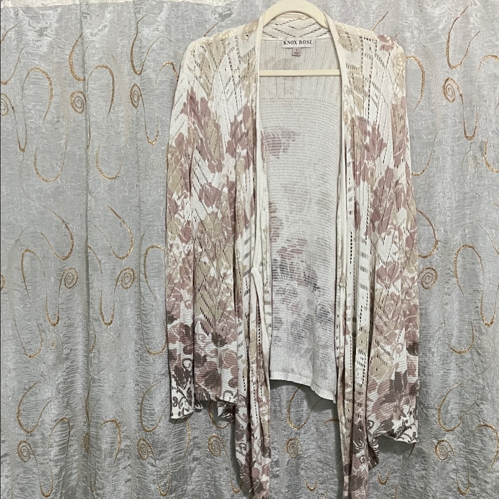 Knox Rose Women's Floral Knit Cardigan